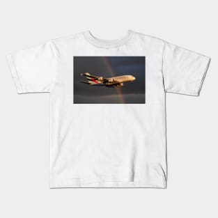 Rainbow Sky: Airbus A380 Kids T-Shirt